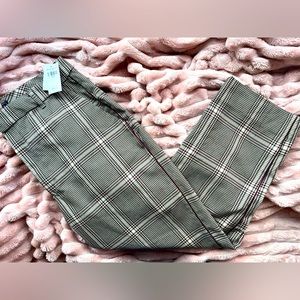 Abercrombie & Fitch High Rise Ankle Trousers, Plaid/Multi-Color, L